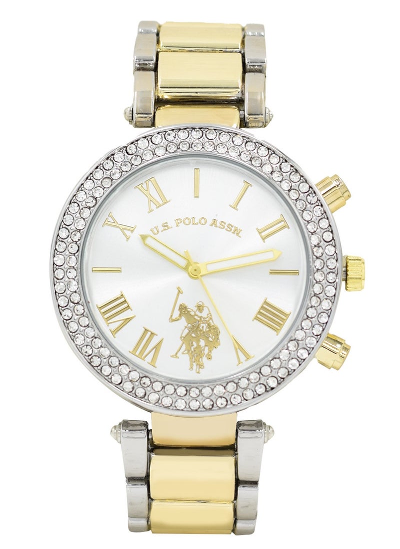 U.S. Polo Assn. U.S. Polo Assn. Women's Quartz Watch, Analog Display and Gold Plated Strap USC40171  - Image 5