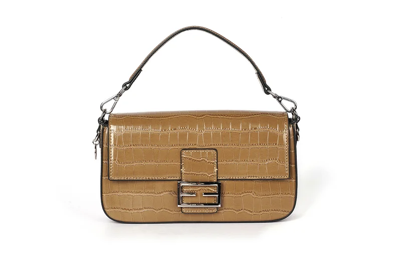 Cuple Croc-embossed, baguette-style purse