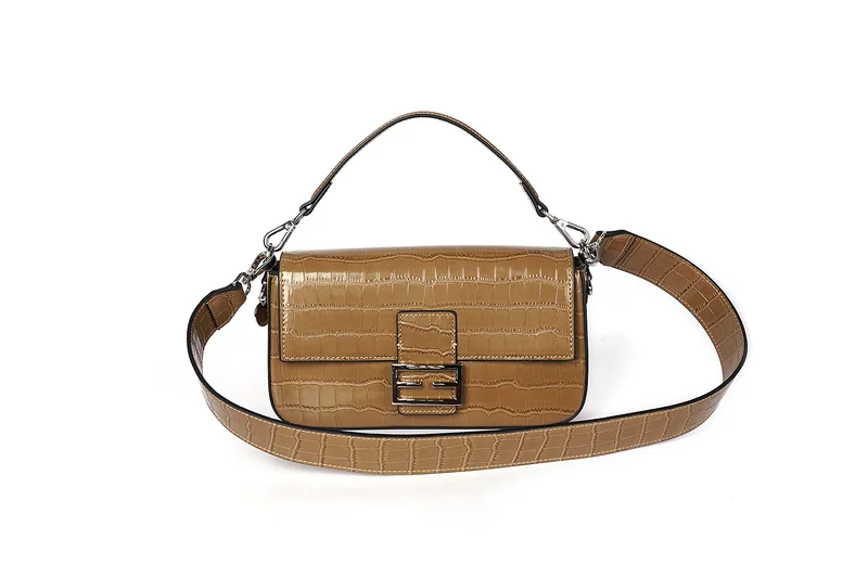 Cuple Croc-embossed, baguette-style purse