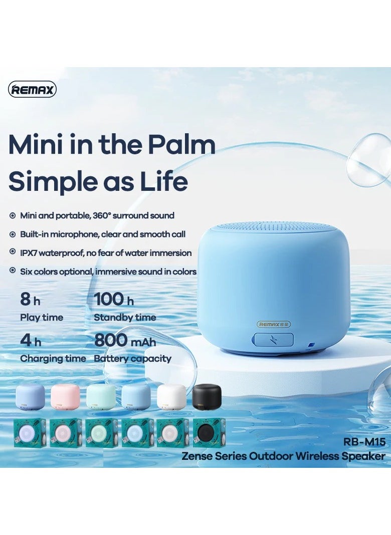 REMAX - Outdoor Mini Bluetooth Wireless Original Speaker Blue - Image 1