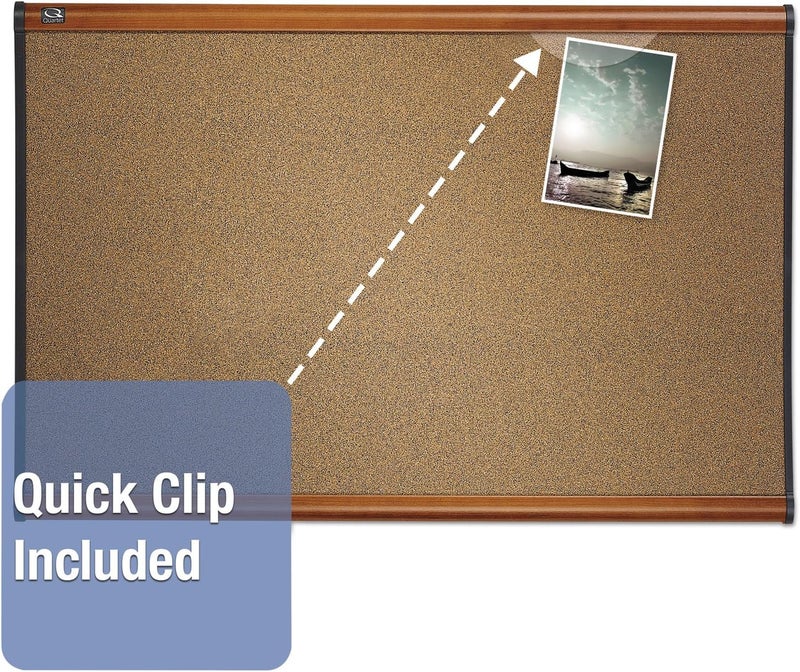 Quartet Quartet B243LC Prestige Bulletin Board Brown GraphiteBlend Surface 36 x 24 Cherry Frame - Image 2