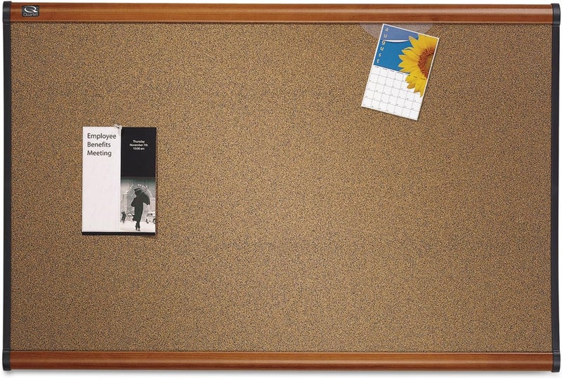 Quartet Quartet B243LC Prestige Bulletin Board Brown GraphiteBlend Surface 36 x 24 Cherry Frame - Image 1