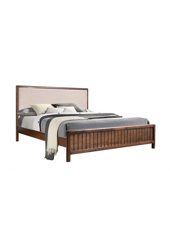 DANUBE HOME Tahiti 180x200 King Bed Sturdy Modern Design Wooden Double Bed Frame Furniture Quiet & Comfortable Beds Made In Malaysia L 188 x W 210 x H 120 cm Dark Walnut - Image 1