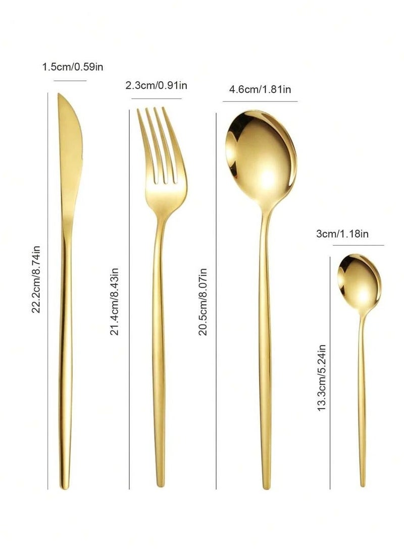 Shein 32 Piece Stainless Steel Utensil Set, Includes BBQ Knives, Forks and Spoons, Suitable for Home, Restaurant and Party  - Image 2