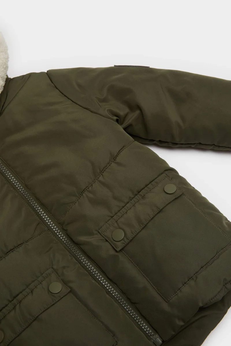 ديفاكتو Baby Boy Waterproof Plush Lined Hooded Puffer Jacket