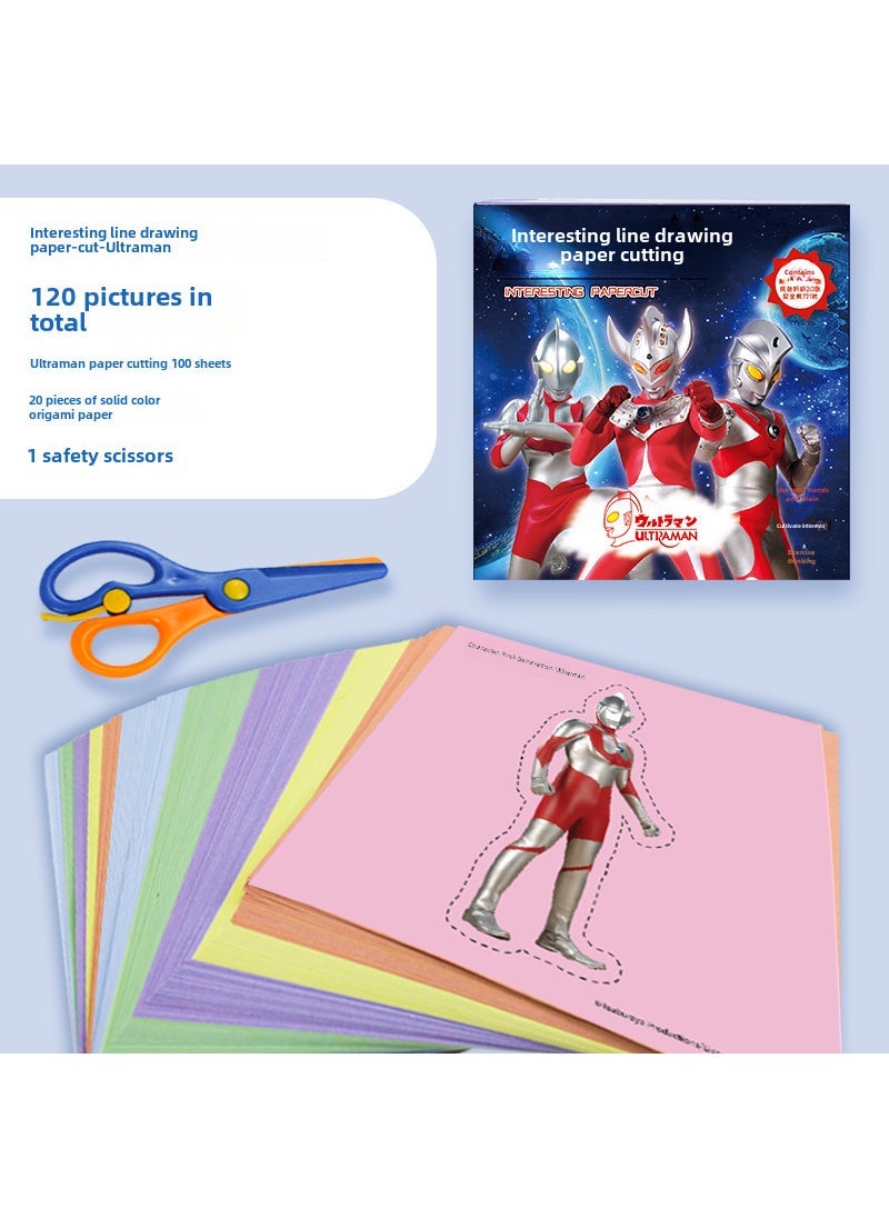 Kids 3D Piggy Origami Book for Ages 3-6 120 Ultraman (gift box + scissors)