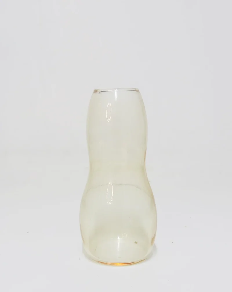 ميسي Handmade Blown Knotted Amber Glass Vase (17 Cm)