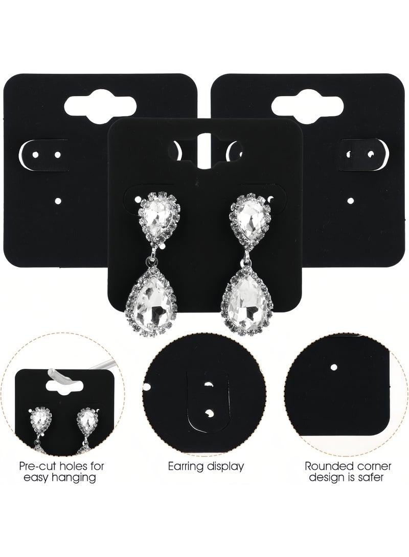 200 Pcs Black Earring Display Cards, Thick Cardboard Jewelry Packaging Tags with 6 Holes, Hanging Holders for Retail Selling, Boutique Supply and Jewelry Making Accessories (5x5 cm) ﻿ - Image 2