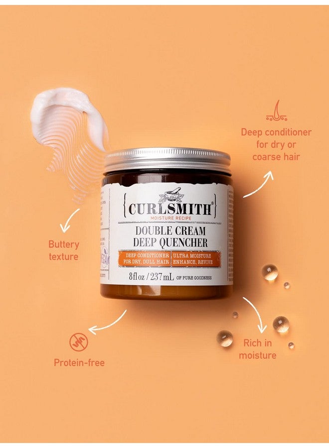 CURLSMITH Double Cream Deep Quencher Vegan Moisturising Deep Conditioner For Ultra Dry Wavy Curly Or Coily Hair (8Oz) - Image 3