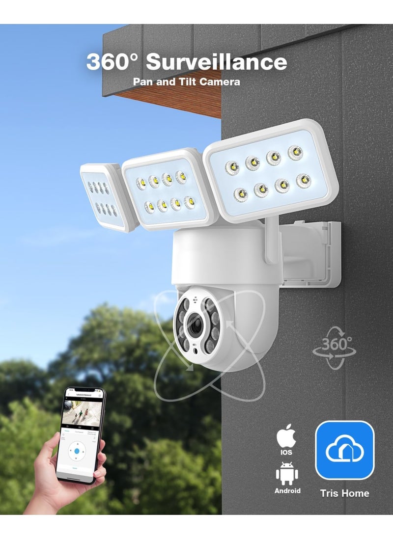 KASTWAVE Floodlight Camera Outdoor, 2800 Lumen LED, HD WiFi Security Camera, 360° Pan & Tilt, Motion Detection, Color Night Vision, 24/7 Surveillance, Wired for Home Protection  - Image 3
