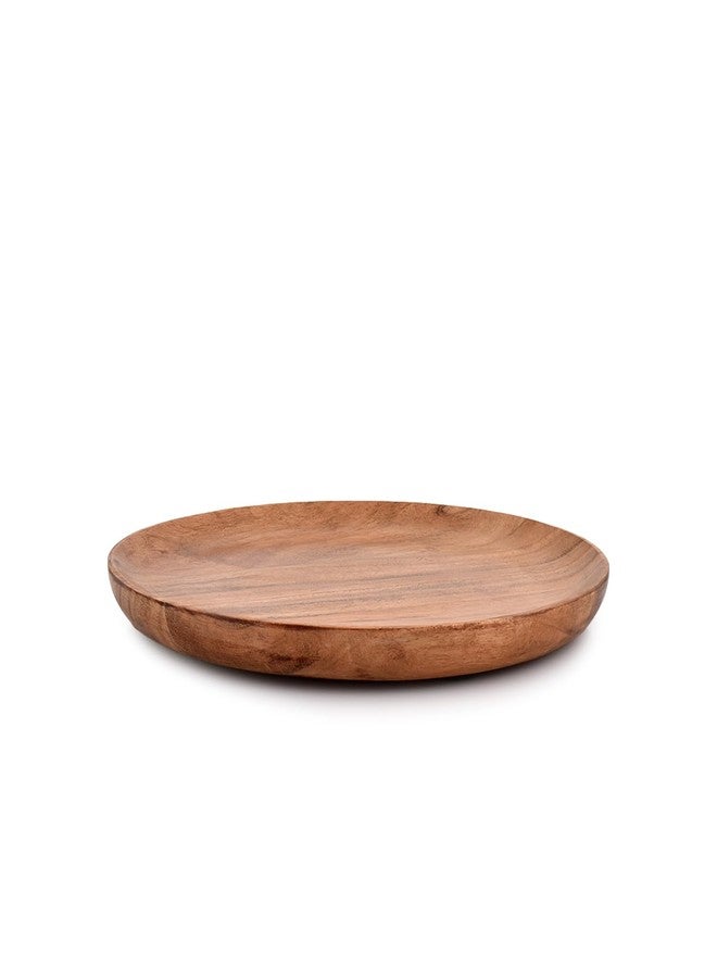 NIRMAN Acacia Wood Dinner Plates Set of 4 for Dishes Snack, Dessert Natural Wood Plates Serving Dinnerware Plate for Dinner (8" x 8" x 0.75") - Image 4