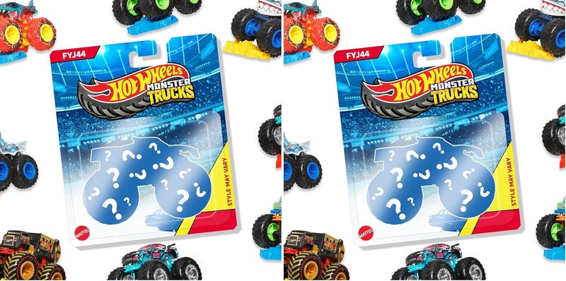 هوت ويلز مجموعة شاحنات ® Monster Trucks بمقياس 1:64 مصنوعة بطريقة الصب بالقالب (Die-Cast) مع عجلات ضخمة (عبوة تحتوي على 2 شاحنة) - Image 1