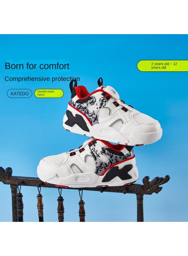 Children's Sports Shoes Breathable Knob Basketball Shoes Student Sneakers Comfortable Casual Shoes Lightweight Running Shoes Infant Shoes - Image 2