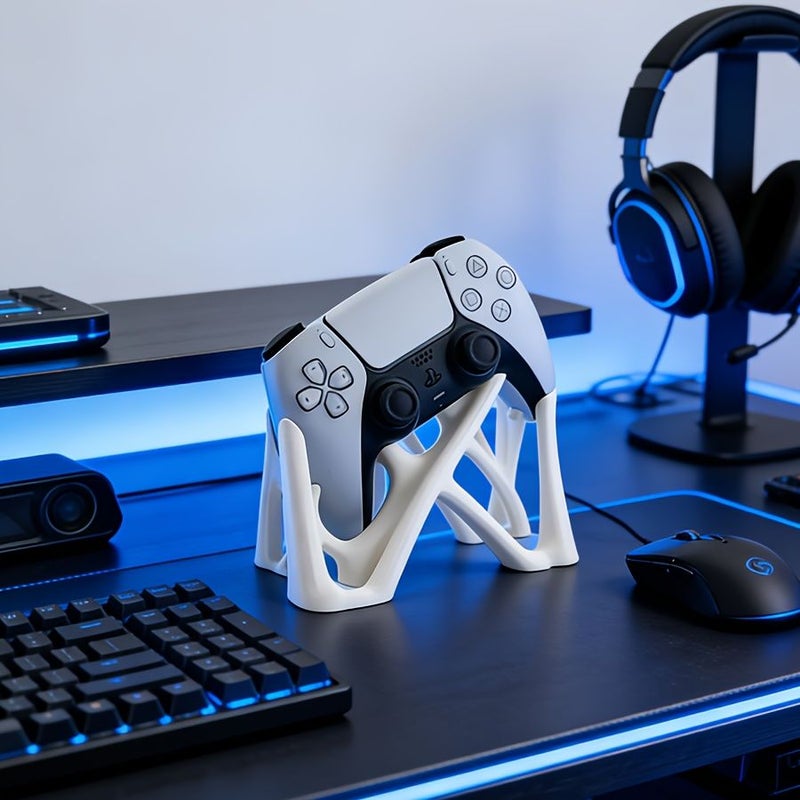 White 3D Printed PS5 Controller Stand Handmade Precision Display Bracket - Image 3