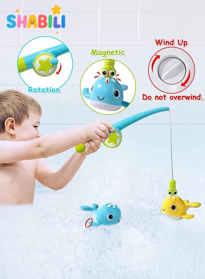 شبيلي مجموعة لعبة صيد بحمام مغناطيسي – قضيب صيد مع حوتين قابلين لللف، لعبة التقاط للرضع والأطفال في حوض الاستحمام أو المسبح، بلاستيك خالٍ من BPA، هدية تنسيق يد‑عين لعمر 18 شهرًا فأكثر - Image 5