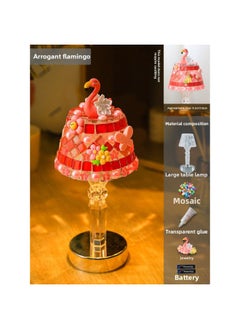 Generic Mosaic Table Lamp Handmade Material Lamp Nightlight Creative Mid-Autumn Festival-Light Color:Pink Unicorn (large Desk Lamp)  - Image 4