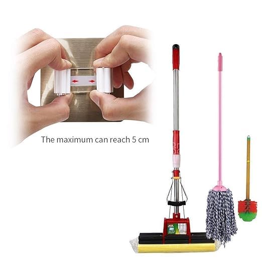 BHISRA BHISRA Wall Mounted Broom Holder Kitchen Bathroom Wall Mop Holder Magic Sticker Broom Mop Rack PACK OF 1  - Image 4