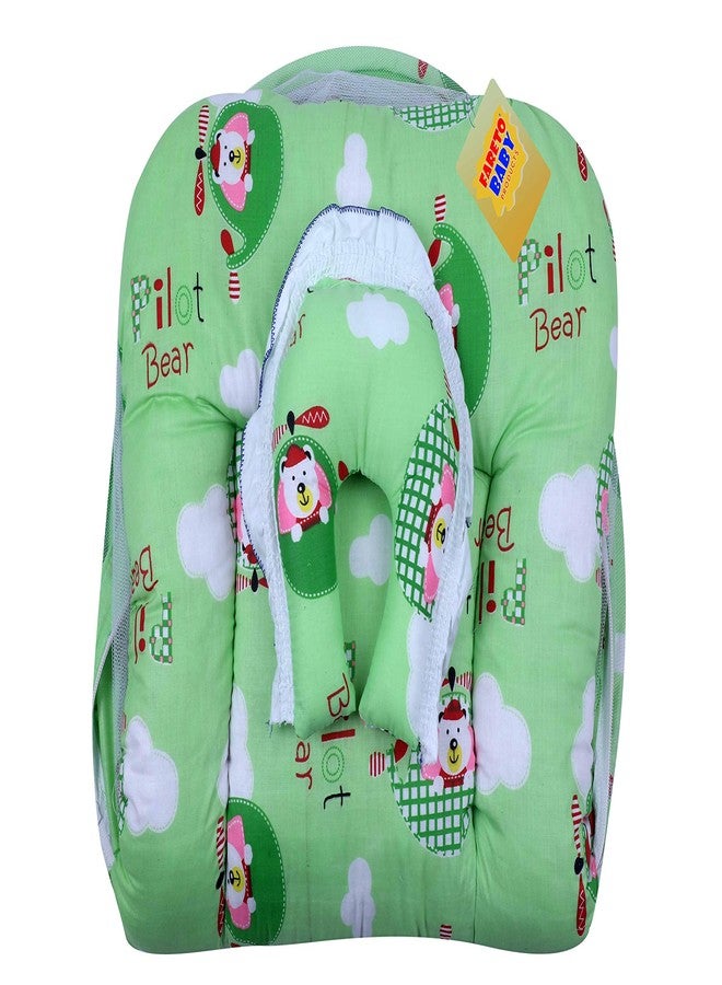 Fareto New Born Baby Combo of 1 Mosquito Net Bed and 4 Plastic Changing Diapers Waterproof Mat/Massage Mat/Protection Mat(0-6 Months)(Grass Green) - Image 5
