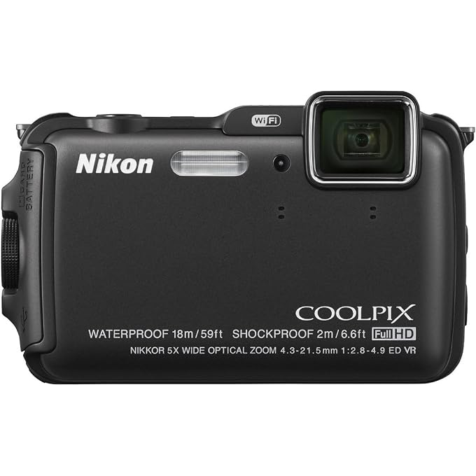 Nikon COOLPIX AW120 Wi-Fi and Waterproof Digital Camera with GPS and Full HD 1080p Video (Black) - Image 1