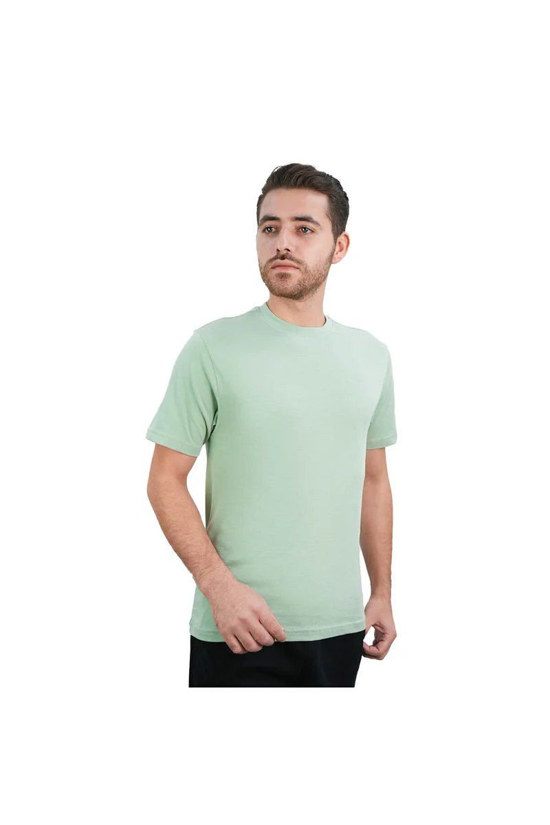 GIORDANO Men's Green Interlock Crew Neck Tee