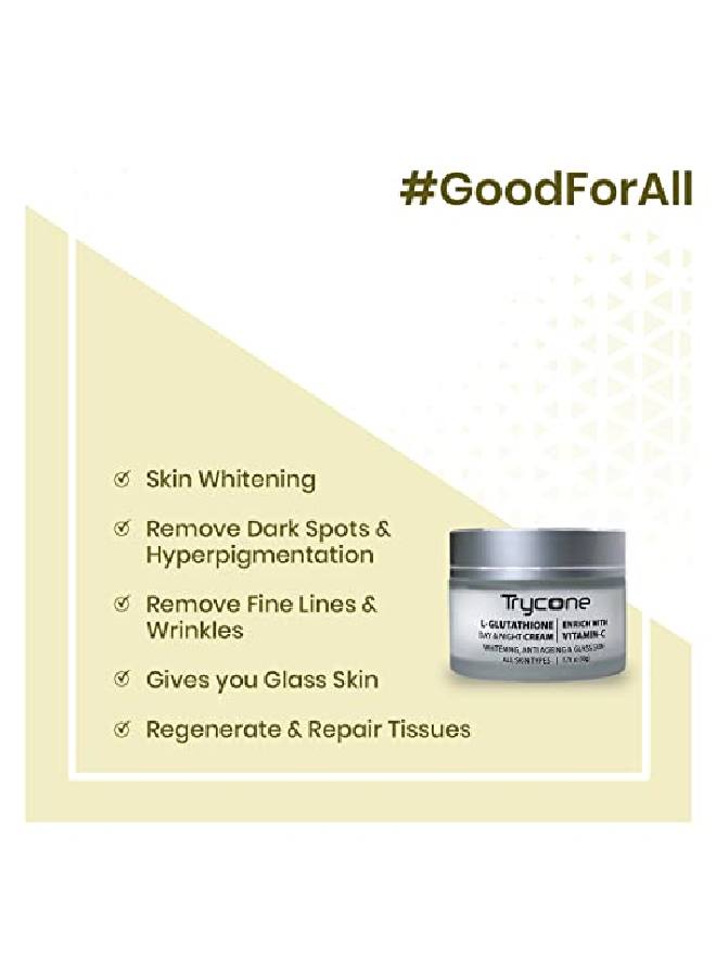 Trycone L Glutathione Cream For Skin Whitening, Anti Ageing And Glass Skin, Enrich With Vitamin C, 50 Gm - Image 3