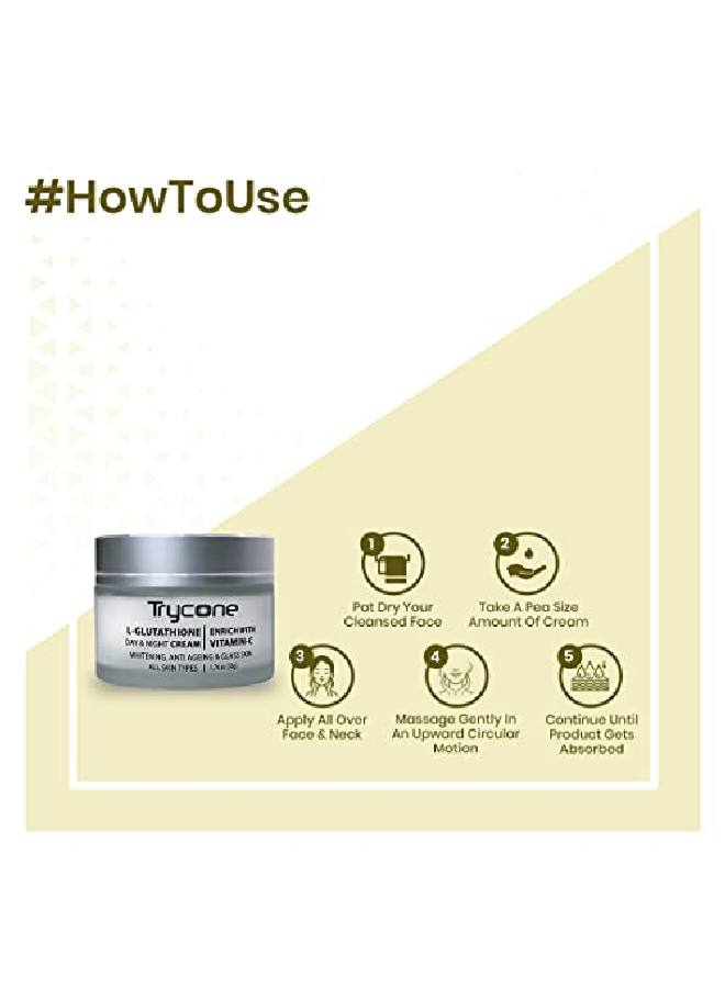 Trycone L Glutathione Cream For Skin Whitening, Anti Ageing And Glass Skin, Enrich With Vitamin C, 50 Gm - Image 5