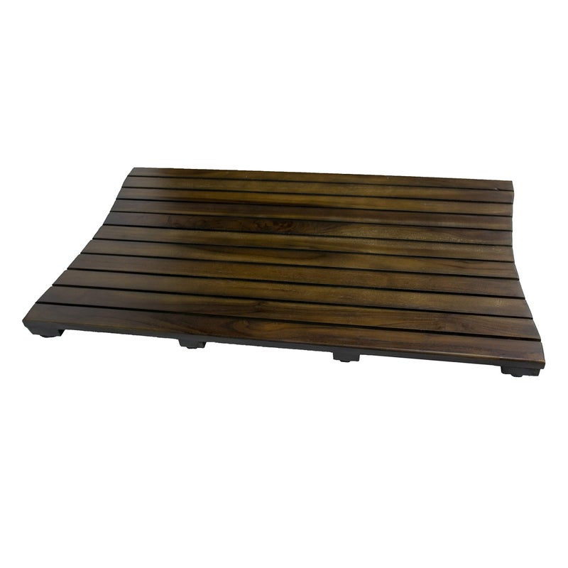 Decoteak DecoTeak Teak Shower Mat Wood Teak Shower Mat for Inside Shower 31 inch x 18 inch in Woodland Brown 