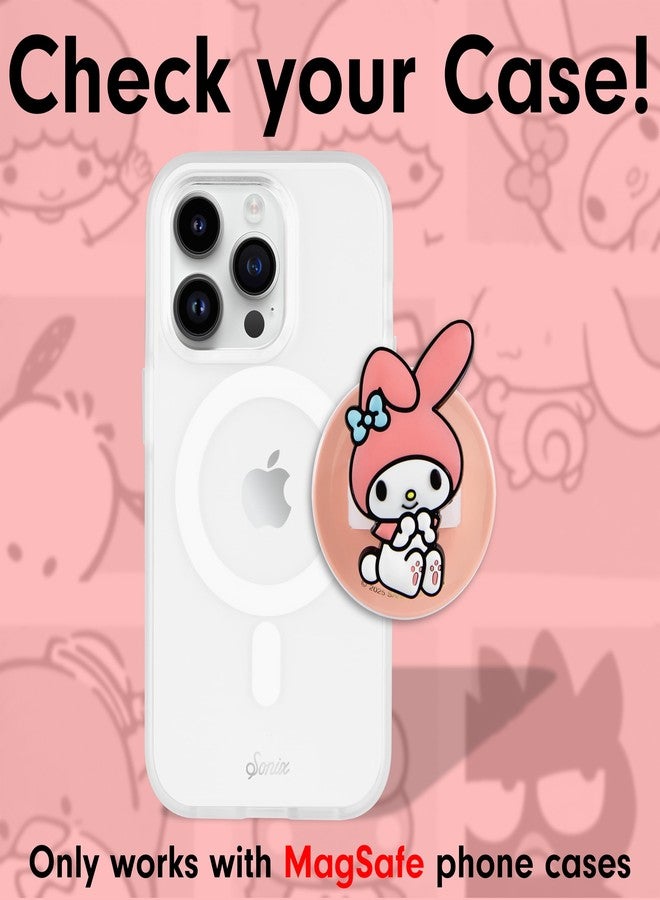 Sonix x Sanrio Magnetic Phone Grip, MagSafe Silicone Ring Loop Grip - Detachable Holder for Hand, Soft MagSafe Grip | Light Pink, Baby Pink| My Melody - Image 2