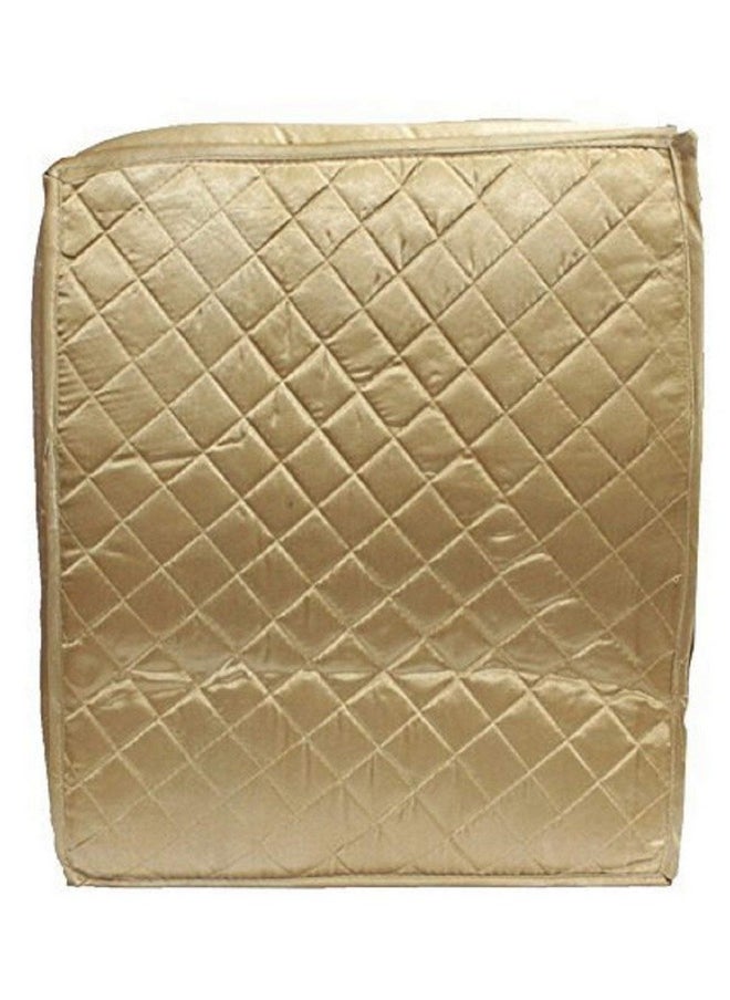 Kuber Industries Kuber Industries Clothes Organizer For Wardrobe (Pack of 2) - Storage Organizer For Saree | Shirts | Salwar Suit | Clothes | Lehanga - Dress Organizer For Wardrobe - Saree Covers With Zip (Gold)  - Image 3