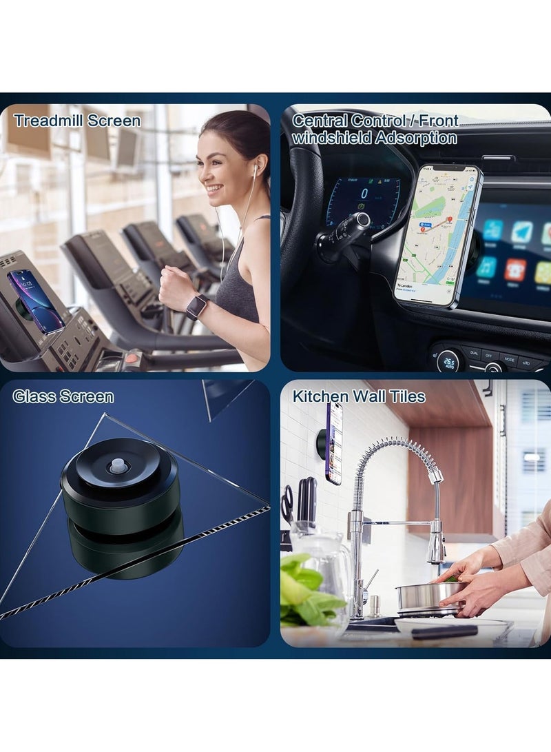 Saska Magnetic Vacuum Suction Phone Holder for Car/Gym/Mirror/Smooth Surface - Suction Phone Mount, Hands-Free Cell Phone Holder - Image 2
