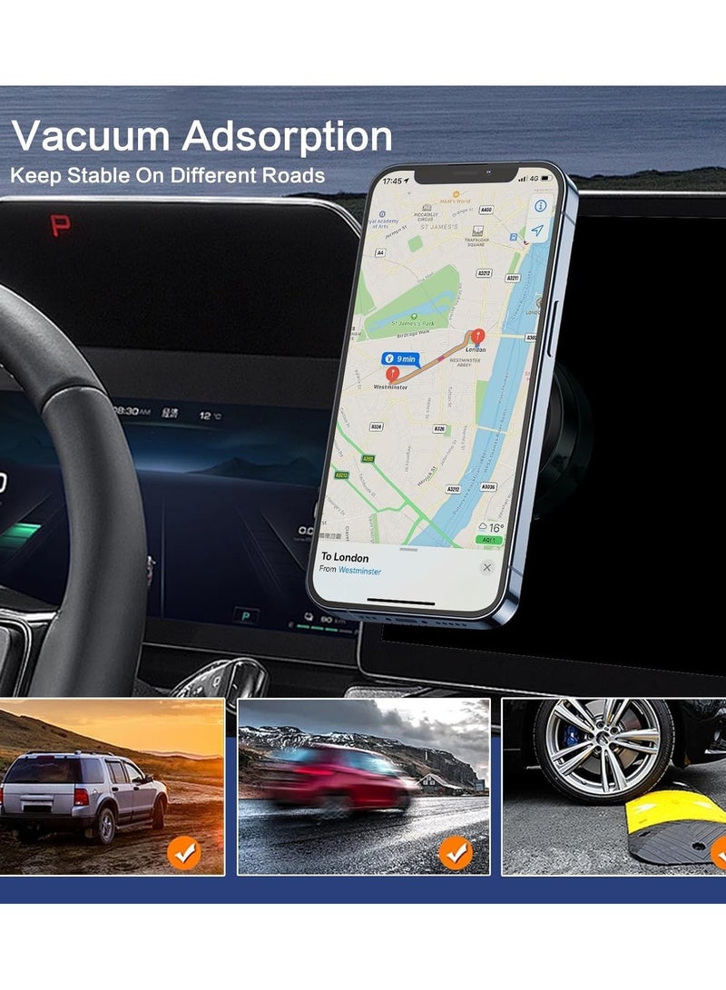 Saska Magnetic Vacuum Suction Phone Holder for Car/Gym/Mirror/Smooth Surface - Suction Phone Mount, Hands-Free Cell Phone Holder - Image 4