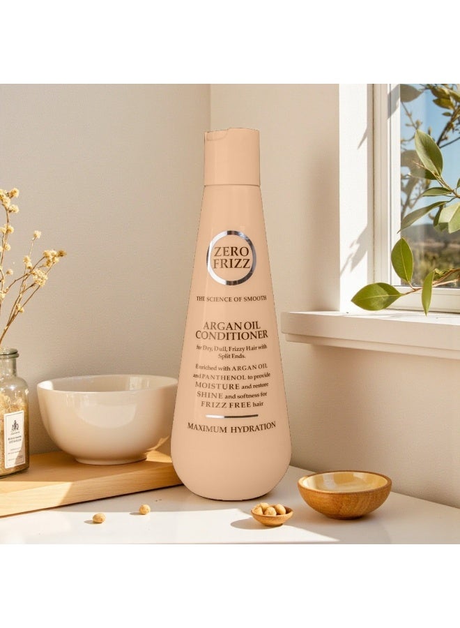 Zero Frizz Argan Oil Conditioner | 355 ML | Deep Moisture, Frizz-Free Finish | Enriched with Argan Oil & Pro-Vitamin B5 | Smooth, Glossy, Tangle-Free Hair | for All Hair Types - Image 2