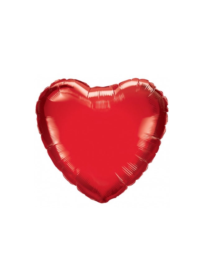 Share the Love - Deflated Heart Foil Balloon – 1 Pc, 18 Inch, Red, Perfect for Valentine’s Day and Romantic Occasions - Image 1