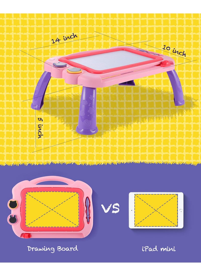 SYOSI Magnetic Drawing Board table with Stamps PenColorful Erasable Magnet Writing Sketching Pad for Toddlers Learning Toys   Education Doodle Toys for 1 2 3 4 Year Old Kids, Birthday Gift - Image 1