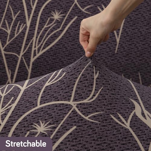 HOKIPO Polyester Blend 140 GSM Fully Covered Sofa Cover 3 Seater, Dark Coffee Twigs (NEW-AR-5129-D2) - Image 4