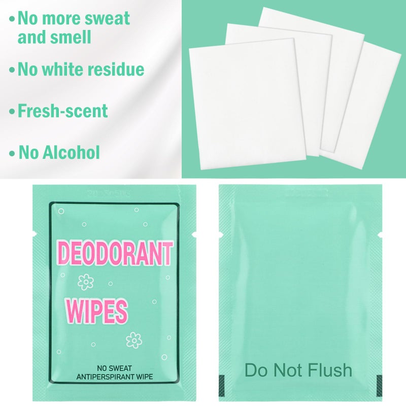 Loopeer 200 Pack Travel Antiperspirant Bulk Deodorant Wipes Individually Wrapped Body Wipes to Clean Skin Underarm Sweating Fresh Scented Towelettes Mini Purse Refresh Essentials for Men Women - Image 3