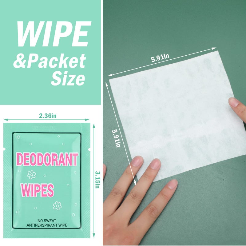 Loopeer 200 Pack Travel Antiperspirant Bulk Deodorant Wipes Individually Wrapped Body Wipes to Clean Skin Underarm Sweating Fresh Scented Towelettes Mini Purse Refresh Essentials for Men Women - Image 2