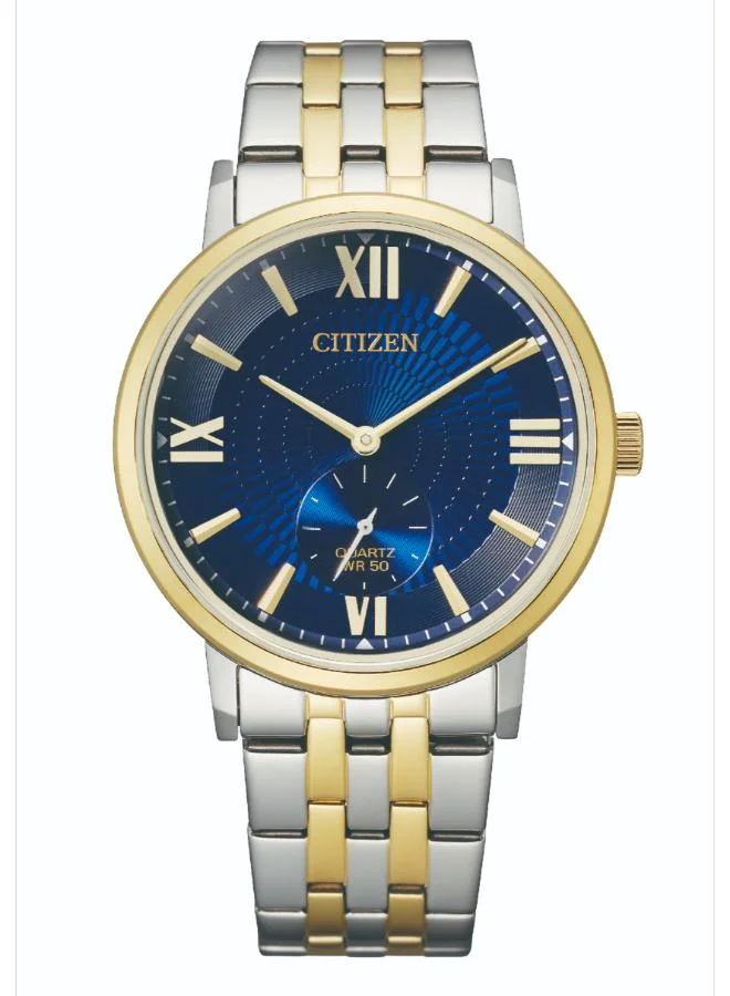 سيتيزن Men's Stainless Steel with Two-Tone Gold plating  Quartz Men Watch BE9176-76L - 39 mm