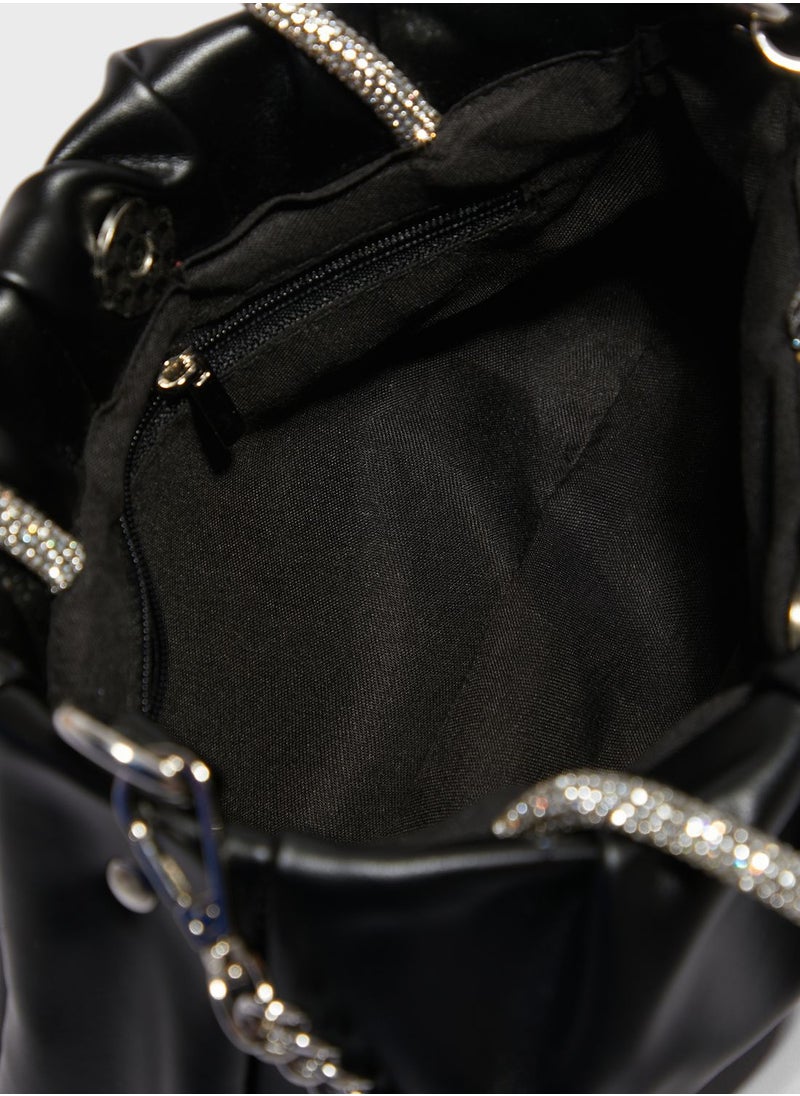 Ella Limited Edition - Satin Ruched Evening Bag - Image 1