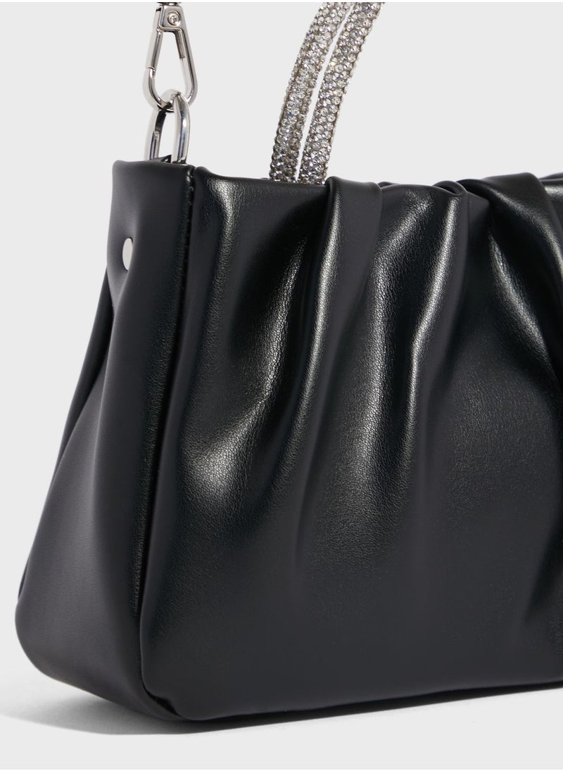 Ella Limited Edition - Satin Ruched Evening Bag - Image 1