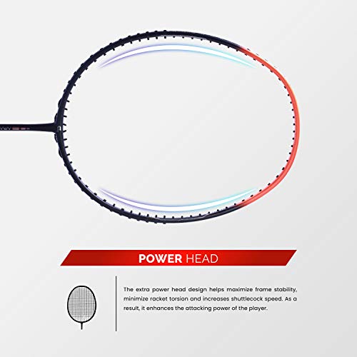 Apacs Nano Fusion Speed 722 (76 grams, Made in Vietnam) Ulta Light Weight | Japanese Graphite Unstrung Badminton Racket with Free Full Cover | G2-4 1/8 inches (Neon Orange) - Image 5
