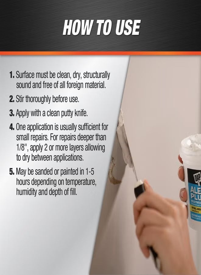 DAP INC 18745 Alex Plus PT Spackling, No Size, Plain 16 Fl Oz - Image 4