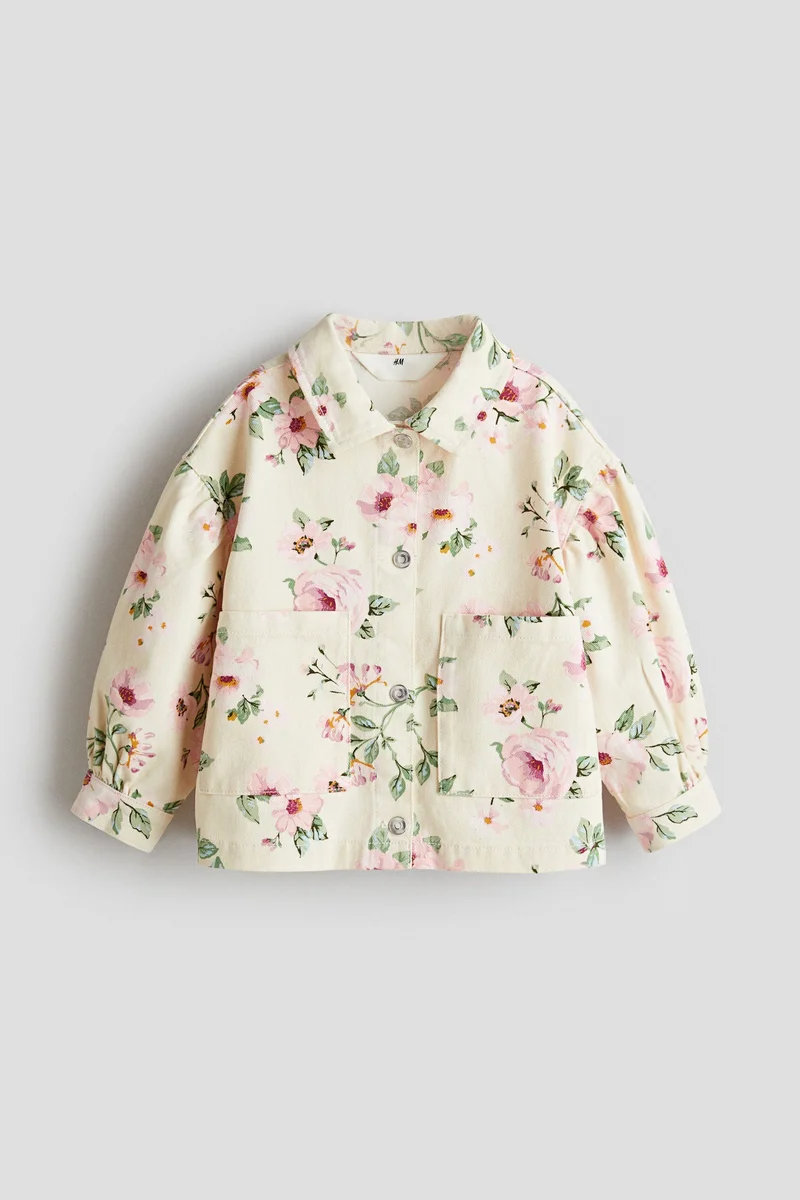 اتش اند ام جاكيت من التويل مزيّن بطبعة