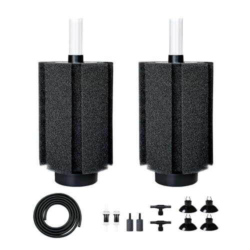 DVHEY 100120 Gal Large Aquarium Sponge Filter with Air Stone and Ceramic Media2 Pack Quiet Fish Tank Filters fit Breeding Fry Betta Shrimp Fish Tank - Image 1
