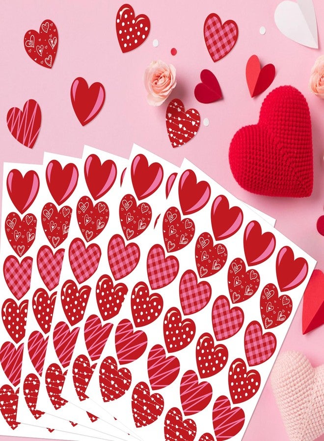 ANWYLL ملصقات قلوب أنويل، ملصقات قلوب لعيد الحب، 480 قطعة، ملصقات ملونة مقاس 1.5 بوصة، هدايا عيد الحب السعيد للكبار والصغار، ملصقات لاصقة ذاتية اللصق على شكل قلب لعيد الحب، ملصقات لإغلاق البطاقات - Image 4