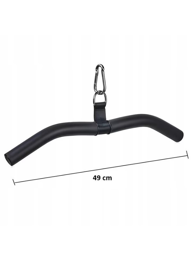 WALALLA 49cm Swivel Pulldown Bar Attachment - for Back, Bicep & Triceps Cable Workouts, Universal Compatible with Pulley System & Home Gym Machines, Heavy-Duty Steel Construction (Black) - Image 4