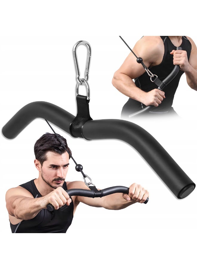 WALALLA 49cm Swivel Pulldown Bar Attachment - for Back, Bicep & Triceps Cable Workouts, Universal Compatible with Pulley System & Home Gym Machines, Heavy-Duty Steel Construction (Black) - Image 1