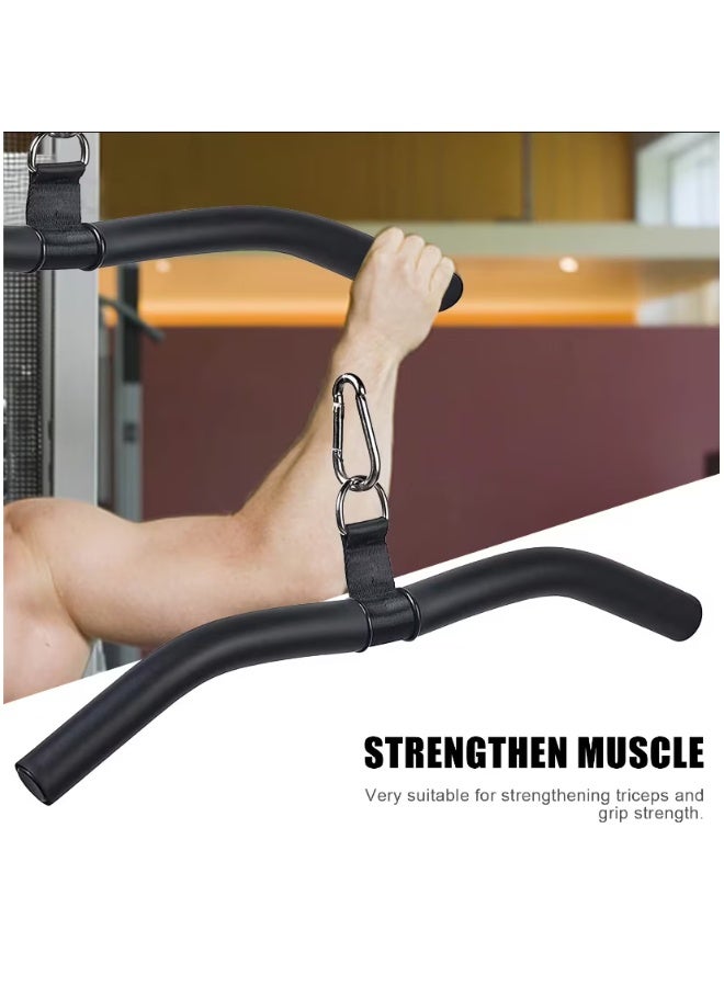 WALALLA 49cm Swivel Pulldown Bar Attachment - for Back, Bicep & Triceps Cable Workouts, Universal Compatible with Pulley System & Home Gym Machines, Heavy-Duty Steel Construction (Black) - Image 2
