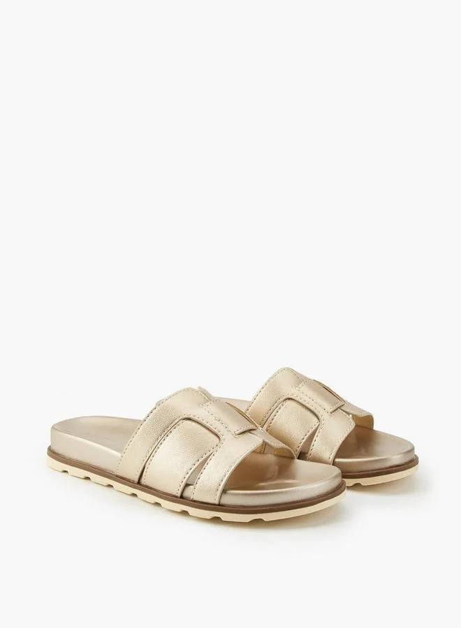 Flora Bella By Shoexpress Panelled Slip-On Sandals