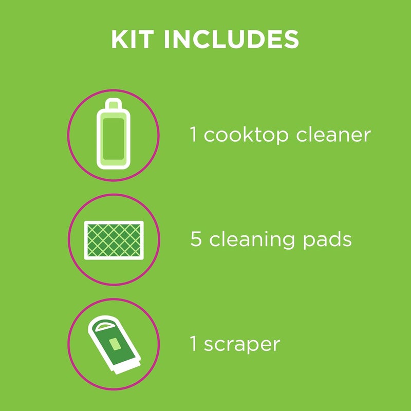 Affresh Cooktop Cleaning Kit, Safe for Glass & Ceramic Cooktops, Includes 5 oz cleaner, 5 pads, 1 scraper - Image 2